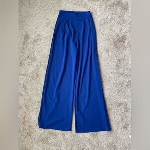 Windsor Royal Blue Crepe Lightweight Wide-Leg Pants